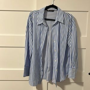 Blue & white collard button down Zara shirt